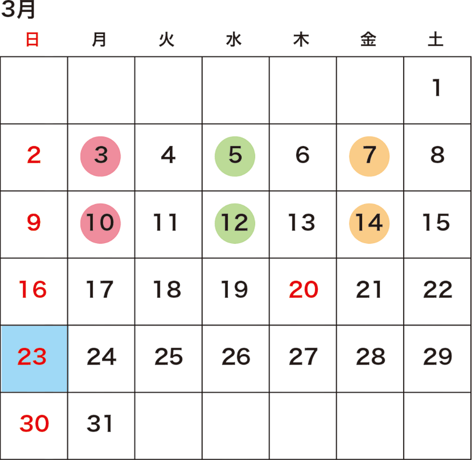 3月予定